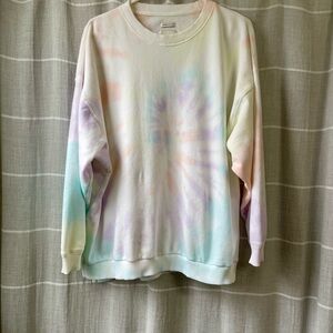 American Eagle Outfitters Pastel Tie-Dye Crew Neck Sweater